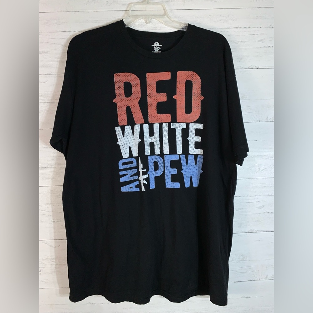 Asmdss "red, white and pew" patriotic graphic tee size 2XL